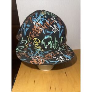 Men's New Era Vert Graffiti 9FIFTY Fitted Flat bill Hat Size 7 3/8